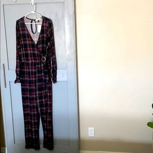 NWT Plaid jumpsuit